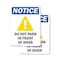 Signmission Do Not Park In Front Of Door OSHA Notice Sign, Plastic, 7in W x 10in L, 2PK OS-2PACK-NS-P-710-V-11329 - alternate 1
